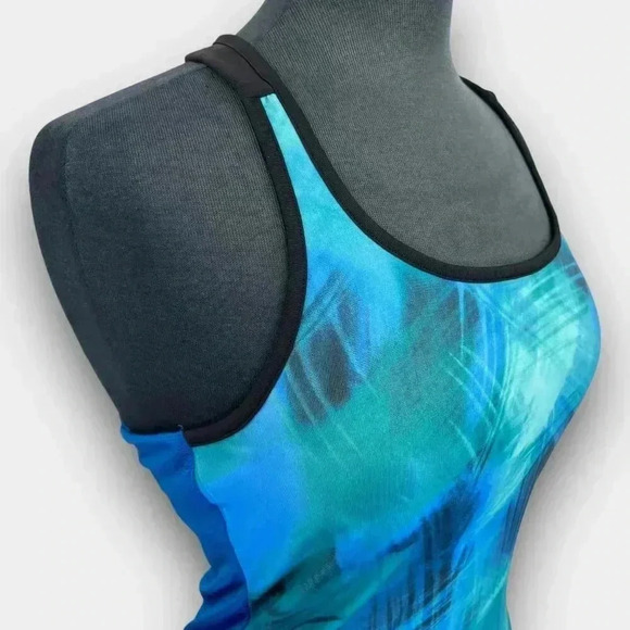 ATHLETIC WORKS ladies workout‎ racerback medium shelf bra blue/black - Picture 6 of 11